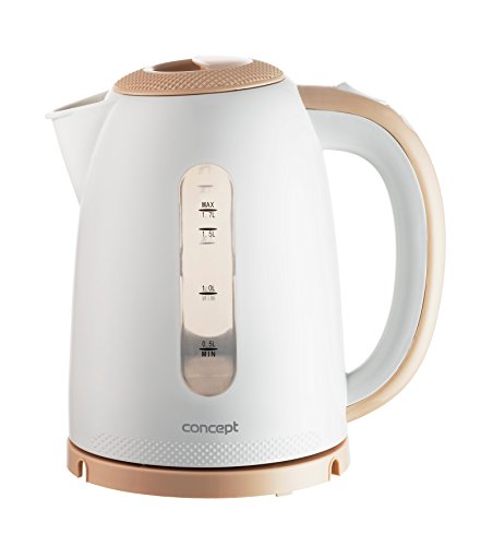Concept Hausgeräte Rk2331 - Bollitore Elettrico In Plastica Senza Fili, 3D, Design Moderno, Disponibile In 6 Colori, 1,7 L, 2200 W, Colore: Beige