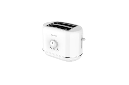 Terraillon - Tostapane Diamante Bianco - 2 Fessure 13 Cm- 6 Livelli Di Potenza (870W) - Scaldapasta Viennese - Scongelamento - Riscaldo - Arresto Auto