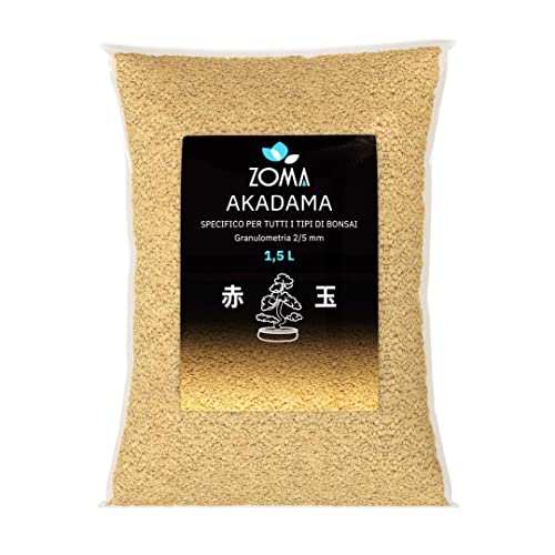 Zoma - Akadama Per Bonsai Di Alta Qualità - Granulometria 2-5 Mm - 1,5 L