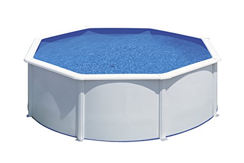 Gre Kitpr353 Bora Bora Piscina Smontabile Rotonda In Acciaio Bianco Ø350 X 120 Cm
