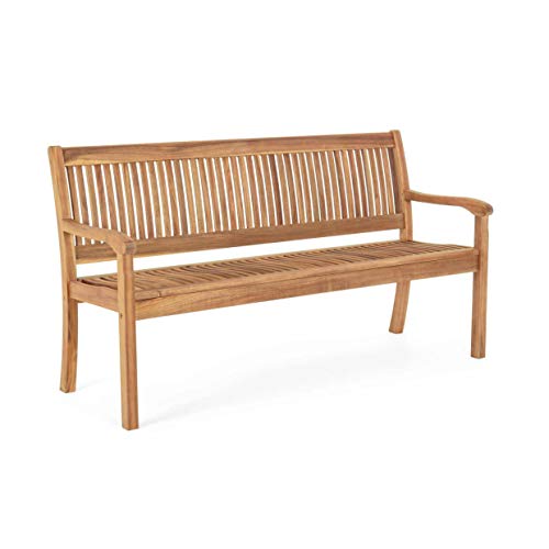 Milani Home S.R.L.S. Panchina Legno Acacia Panca 3 Posti Resistente Arredo Esterno Giardino Ac805012