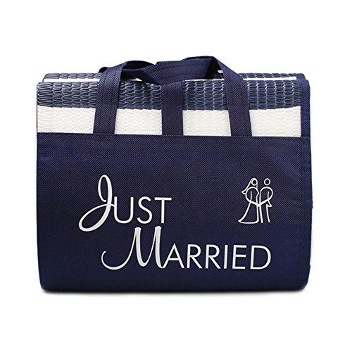 Stuoia Da Spiaggia "Just Married", Regalo Divertente Per Gli Sposi, Stuoia A Righe Con La Scritta "Just Married"