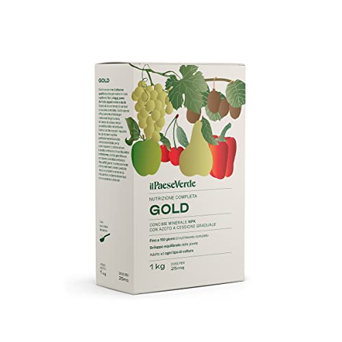 Il Paese Verde Concime Gold 1Kg - Concime Universale A Lenta Cessione Di Altissima Qualità Per Colture Di Pregio. Ideale Per Piante Ornamentali E Da F