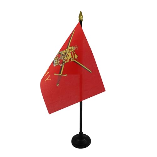 Bandiera Da Tavolo British Army 15X10Cm Punta Dorata - Piccola Bandierina Forze Armate Di Inghilterra E Scozia 10 X 15 Cm - Az Flag