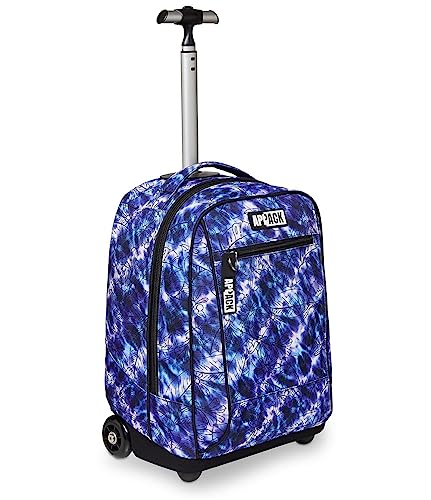 Appack Big Trolley Scuola, Blu, 2 In 1, Doppio Uso, Zaino Con Carrello Fisso E Crossover System, Viaggio, Bambino Ragazzo