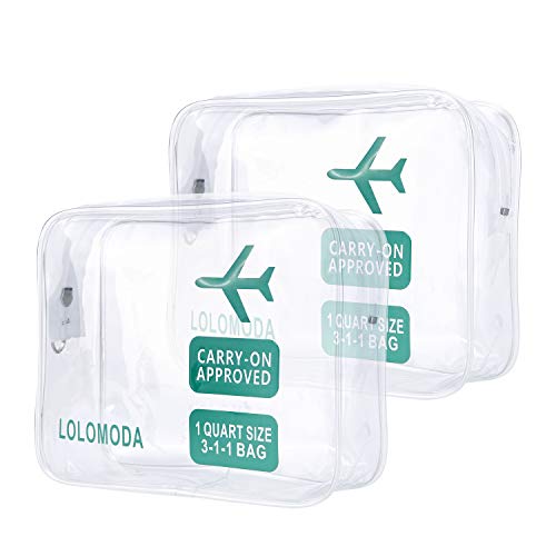 Biwat Beauty Case Da Viaggio 2Pcs, Cosmetici Trousse Trasparente, Kit Da Aereo Per Liquidi, Sacchetti Di Trucco Pvc Per Uomini E Donne (Blu)