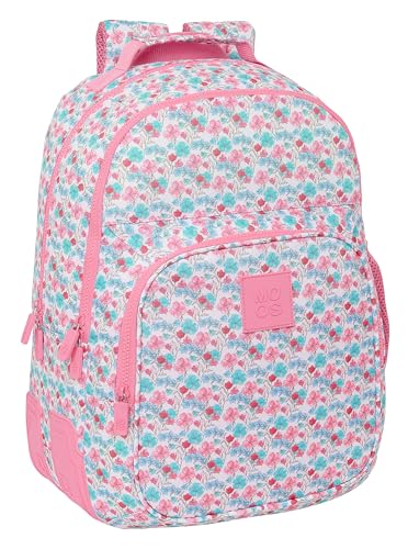 Safta Moos Flores - Zaino Doppio Adattabile, In Tessuto Riciclabile, Ideale Per Bambini Di Diverse Età, Comodo E Versatile, Qualità E Resistenza, 32 X