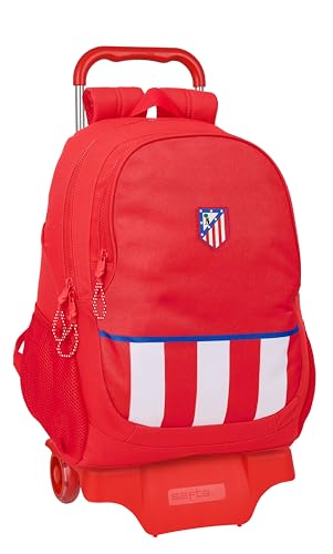Safta Atletico De Madrid - Zaino Scuola Con Carrello, Ideale Per Bambini Di Diverse Età, Comodo E Versatile, Qualità E Resistenza, 33 X 15 X 43 Cm, Co