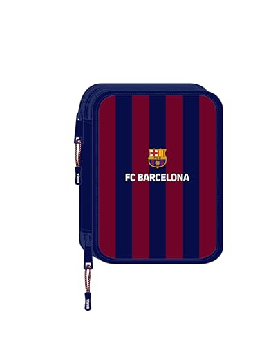Safta F.C. Barcellona - Astuccio Scuola Con 56 Utili Inclusi, Astuccio Per Bambini, Comodo E Versatile, Facile Da Pulire, 19,5 X 24,8 X 4,5 Cm, Colore