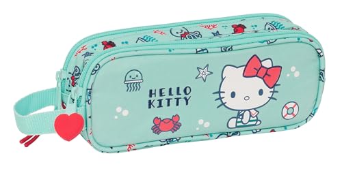 Safta Hello Kitty Sea Lovers – Astuccio Doppio Per Bambini, Astuccio Per Bambini, Ideale Per Bambini In Età Scolastica, Comodo E Versatile, Qualità E