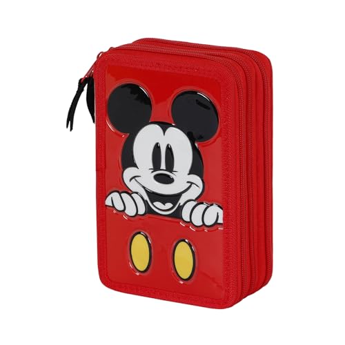 Topolino Red-Astuccio Con Matite Triplo, Rosso, 14 X 21 Cm