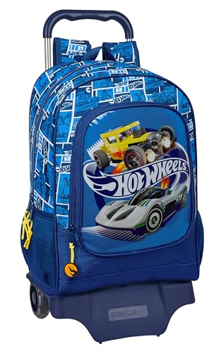 Safta Hot Wheels Sonny - Zaino Per Bambini, Modello 522 Con Carrello 905, Ideale Per Bambini Di Diverse Età, Comodo E Versatile, Qualità E Resistenza,