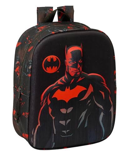 Safta Batman 3D - Zaino Da Asilo 3D, Adattabile Al Carrello, Facile Da Pulire, Ideale Per Bambini Di Diverse Età, Comodo E Versatile, Qualità E Resist