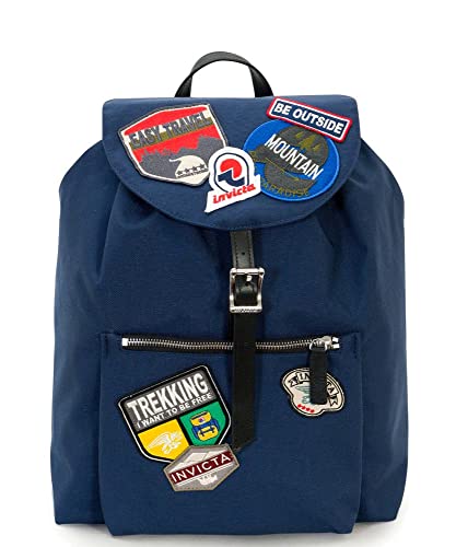 Invicta Zaino A Lpino Heritage Patch, Blu, Borsa Donna, Viaggio Y Tempo Libero, Eco Material, 20 Lt