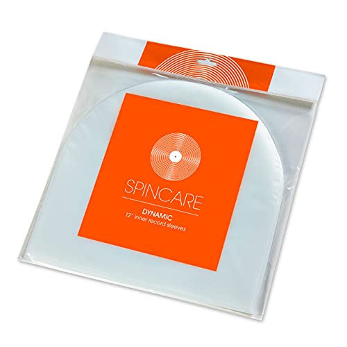 50X Spincare 33 Giri Buste Interne Antistatiche Per Copertine Di Dischi Lp In Vinile | Dynamic 12" Pollici 50 Micron Fondo Arrotondato Maniche | Sosti