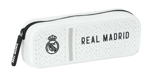 Safta Real Madrid 1ª Attrezzatura 24/25 - Astuccio Quadrato In Silicone, Astuccio Per Bambini, Ideale Per Bambini In Età Scolastica, Comodo E Versatil