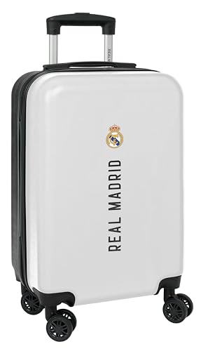 Real Madrid 1ª Equipazione 24/25 - Trolley Da Cabina 20 Pollici, Valigia Con Ruote, Lucchetto Di Sicurezza, Valigia Leggera, 34,5 X 20 X 55 Cm, Colore