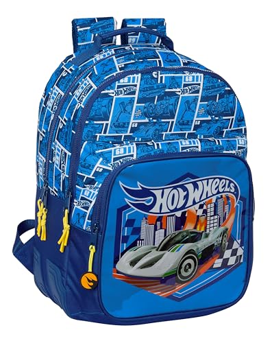 Hot Wheels Sonny - Zaino Scuola Per Bambini, Ideale Per Bambini Di Diverse Età, Comodo E Versatile, Qualità E Resistenza, 32 X 15 X 42 Cm, Colore Blu