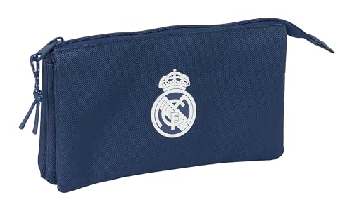 Safta Real Madrid Femenino - Astuccio Triplo, Astuccio Per Bambini, Ideale Per Bambini In Età Scolastica, Comodo E Versatile, Qualità E Resistenza, 22