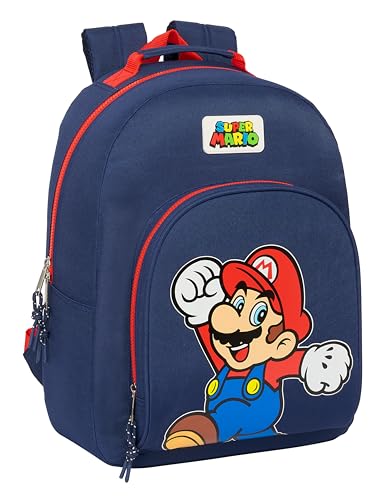 Super Mario World - Zaino Scuola Adattabile A Carrozzina, Ideale Per Bambini Di Diverse Età, Comodo E Versatile, Qualità E Resistenza, 32 X 15 X 42 Cm