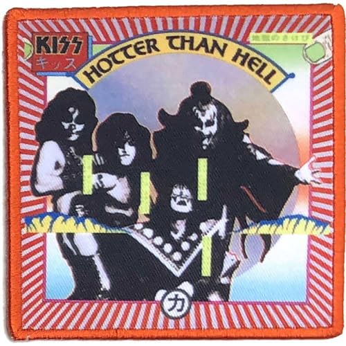 Kiss Patch Blurred Hotter Than Hell Band Logo Nuovo Ufficiale Printed Iron On