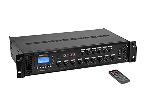 Omnitronic Mavz-60.6P - Amplificatore Di Miscelazione Ela A 6 Zone, Lettore Mp3 & Ir-Fb, Zone Regolabili, 60 W