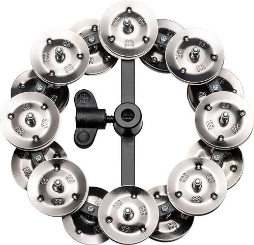 Meinl Percussion Hthh2Bk - Hi-Hat Con Due File Di Cimbalini In Acciaio, Colore: Nero