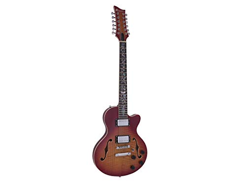 Dimavery Lp-612 - Chitarra Elettrica Flamed Sunburst | Chitarra Elettrica A 12 Corde