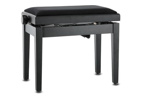 Panca Per Pianoforte Gewa Deluxe Autolift Con Comoda Regolazione Dell'Altezza, Legno Massiccio, Nero Opaco