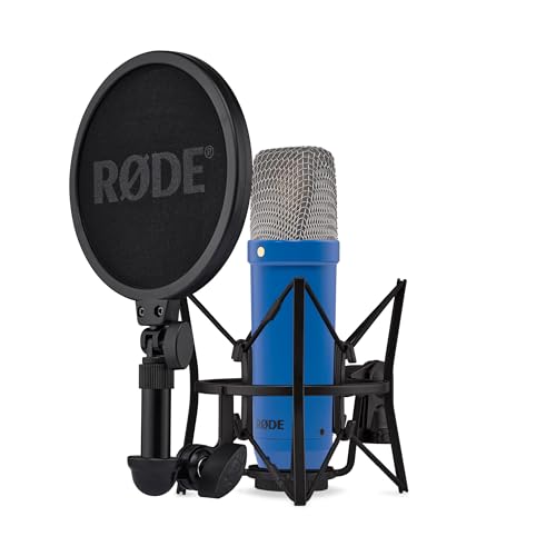 Røde Nt1 Signature Series Microfono A Condensatore A Diaframma Largo Con Supporto Antiurto, Filtro Anti-Pop E Cavo Xlr Per Produzione Musicale, Regist