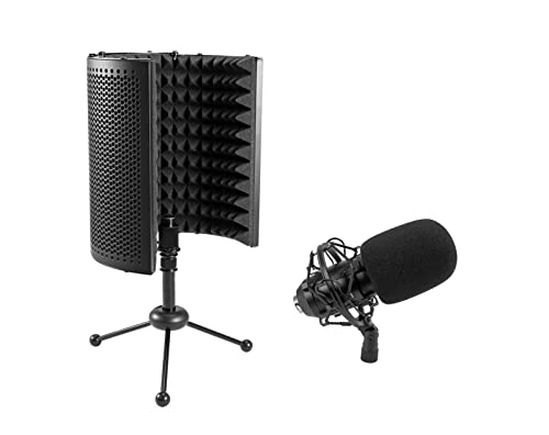Omnitronic Set Mic Cm-78Mk2 - Microfono A Condensatore A Membrana Grande + Sistema Di Assorbimento Microfono Da Tavolo As-04