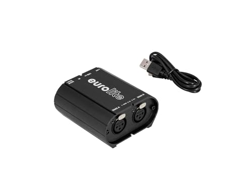 Eurolite Interfaccia Usb/Lan-Dmx 2X512Ch | Interfaccia Dmx-/Art-Net Tramite Usb E Lan Ethernet Con Pacchetto Software, 1024 Canali