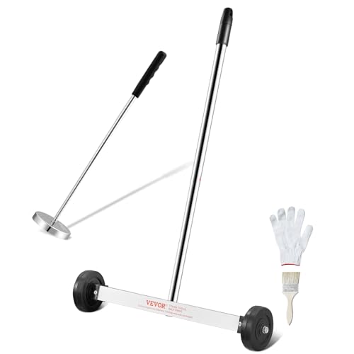 Vevor Spazzatrice Magnetica Con Ruote 38Cm Capacità Max. 3,6Kg, Strumento Di Raccolta Magnetico Estensibile, Maniglia Regolabile, Spazzatrice Magnetic