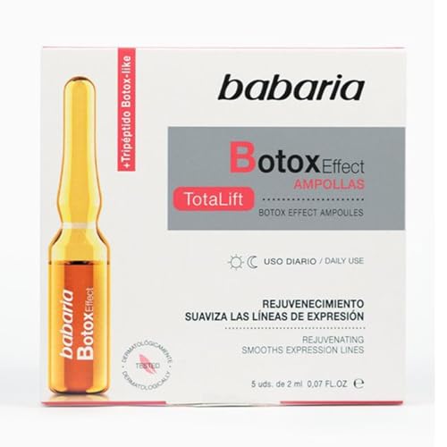 Babaria - Ampolle Botox Effect Total Lift, Ringiovanisce E Ammorbidisce Le Linee Di Espressione, Con Tripeptide Botox-Like Ed Emollienti, 100% Vegano