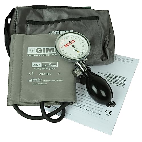 Gima, Sfigmomanometro Classico Con Bracciale In Tessuto Con Chiusura Velcro E Manometro Montato Sulla Soffieria, 32729