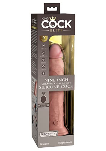 King Cock Elite - Realistic Dildo Vibrator & Silicone Remote Control 23 Cm