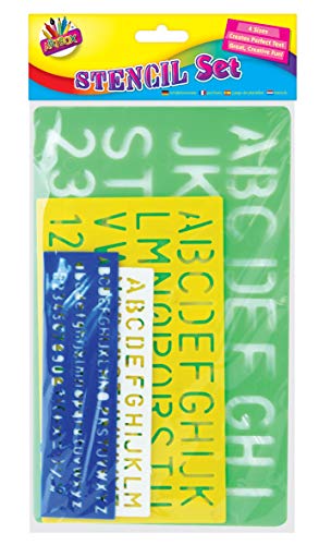 Artbox – 4 Stencil Con Lettere E Numeri, Fai Da Te
