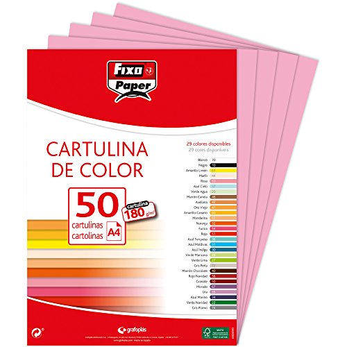 Fixo Paper 11110353 – Confezione Da 50 Fogli A4 Rosa, 180 G