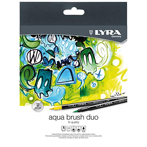 Lyra Aqua Brush Duo Astuccio In Cartone 24 Pennarelli Acquerellabili Assortiti