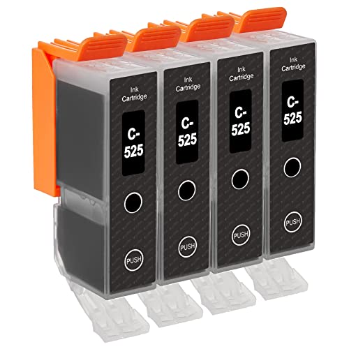 Go Inks 4 Cartucce Di Inchiostro Nero Per Sostituire Pgi-525Bk Compatibile/Non Oem Per Stampanti Pixma