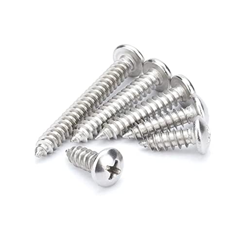Ansiedio Viti Autofilettanti Per Legno - Viti Per Legno Viti A Croce A Testa Tonda In Acciaio Inossidabile M4×35Mm,50 Pcs