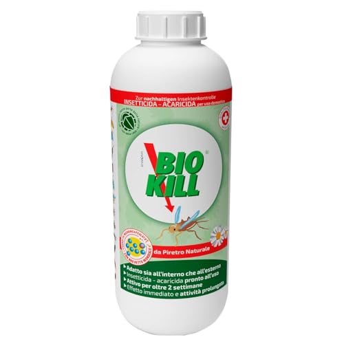Biokill Insetticida Biologico Di Piretro Naturale A Base Acquosa - Flacone Ricarica Da 1 Litro Bio Kill