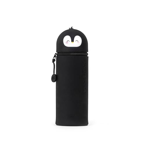 Legami - Astuccio 2 In 1 In Morbido Silicone - Kawaii, Astuccio Scuola A Forma Di Pinguino, Portapenne Da Tavolo, Con Cerniera, In Silicone, Astuccio