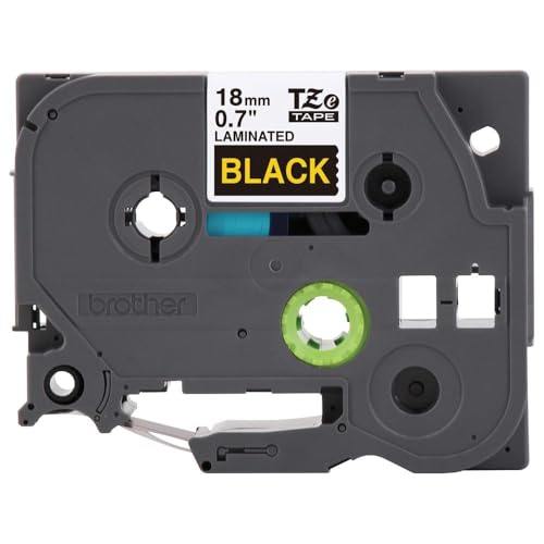 Brother Tze344 Nastro Laminato, 18 Mm, Oro/Nero
