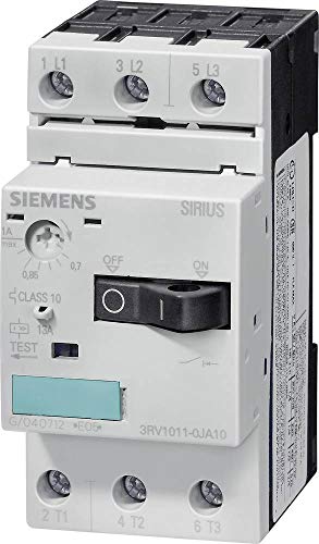 Siemens 3Rv1011-1Ga10 Interruttore 1 Pz. 3 Na Regolazione (Corrente): 4.5-6.3 A Tens.Comm.Max: 690 V/Ac (L X A X P) 4