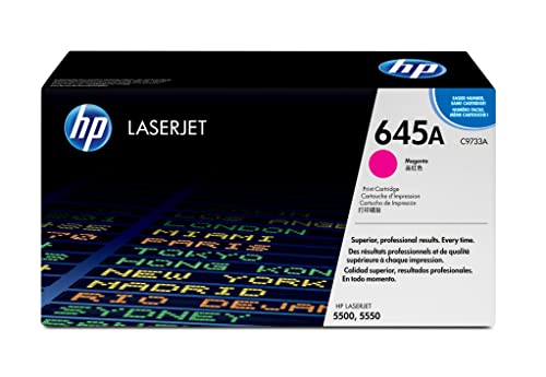 Hp 645A C9733A, Cartuccia Toner Originale Hp Da 12000 Pagine, Compatibile Con La Stampante Hp Laserjet 5500, 5550, Magenta