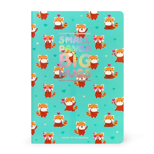 Legami - Quaderno A Righe Medium, Formato A5, 14,2 X 21 Cm, Quaderno Per Appunti Con Righe, In Carta Certificata Fsc, Tema Red Panda