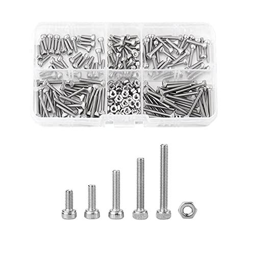 Akozon Esagono Incassato Viti A Testa Bombata E Dadi Assrotment Set Acciaio Al Inossidabile Ss304 M2,5-210 Pz