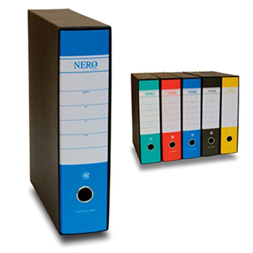 Nero & 0201156.Bl Registratore Commerciale, Blu, Dorso 8 Cm