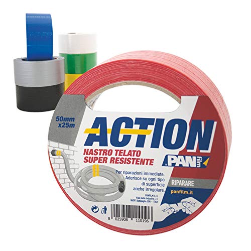 Pan Film - 1Pz Nastro Americano Telato Multiuso Super Resistente Colore Nero Per Qualsiasi Tipo Di Riparazioni Ed Usi Dim. 50X25 (Mmxmt)